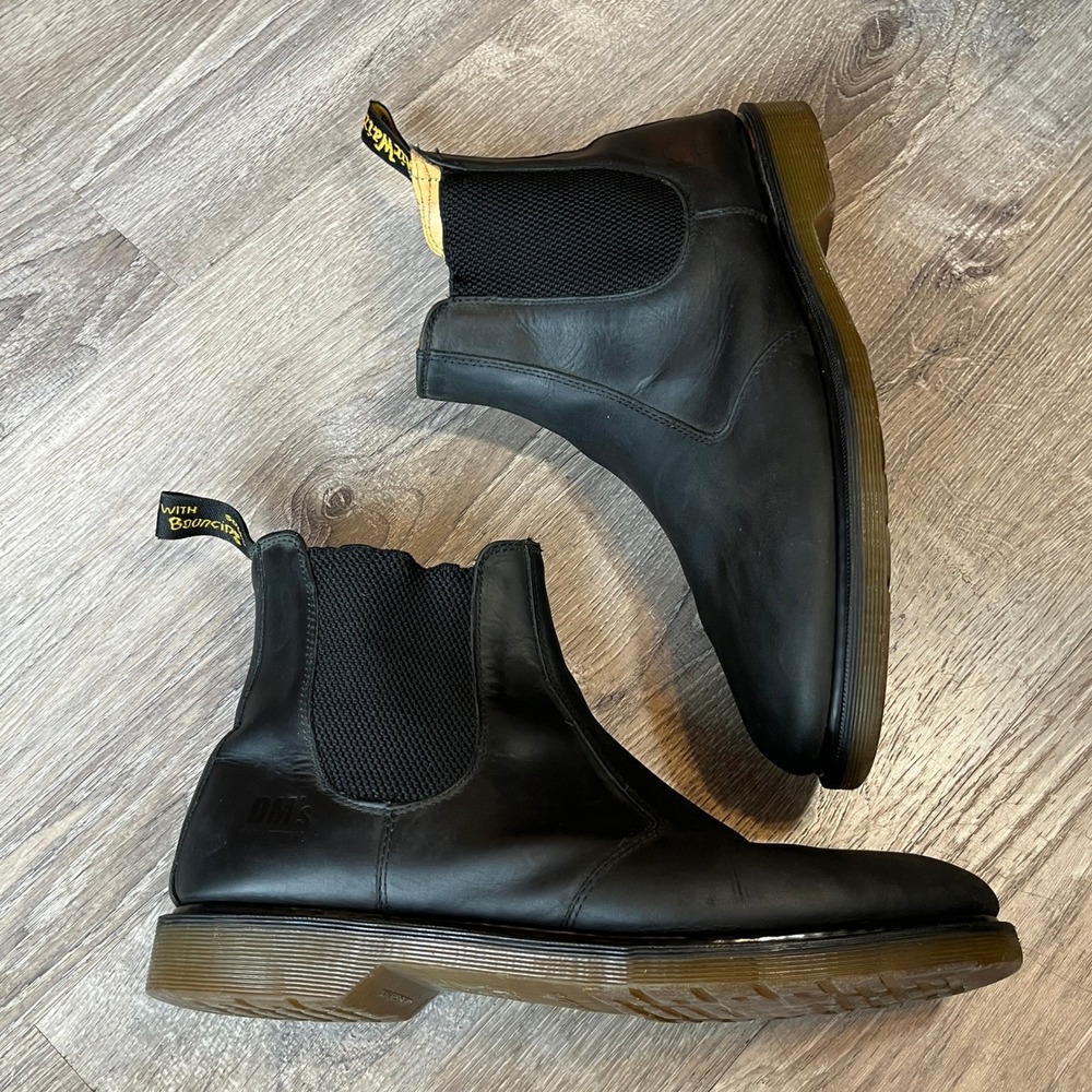 Dr. Martens 2976 Black Leather Chelsea Boots Mens 14 Slip Resistant P0140